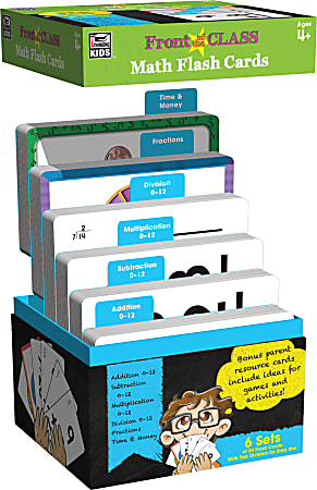 Thinking Kids® Front Of The Class Math Flash Cards, Multicolor, Grades Pre-K - 3, 54 Flash Cards Per Deck, Pack Of 6 Decks