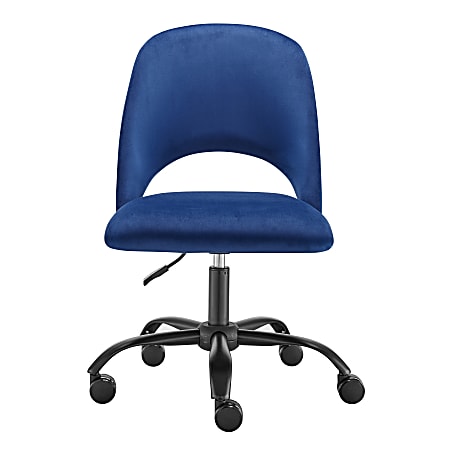 Eurostyle Alby Velvet Office Chair, Black/Blue