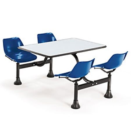 OFM 71"W Cluster Table And 4-Chair Set, Blue/Nebula