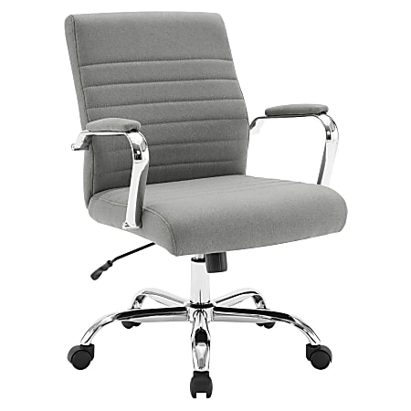 Office Star Ergonomic Fabric Mid-Back Office Task Chair, Gray