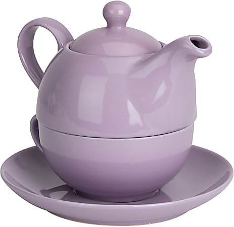 Mind Reader Individual Tea Set, 4-5/8”H x 6-7/16”W x 4-3/8”D, Blue