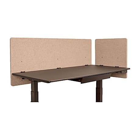 Luxor RECLAIM Acoustic Privacy Desk Panels, 60"W, Desert Sand, Pack Of 2