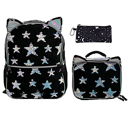 Accessory Innovations Cat 3 Piece Backpack Set Black Office Depot
