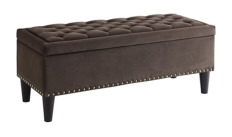 Ave Six Aster Storage Ottoman, Chocolate/Dark Espresso
