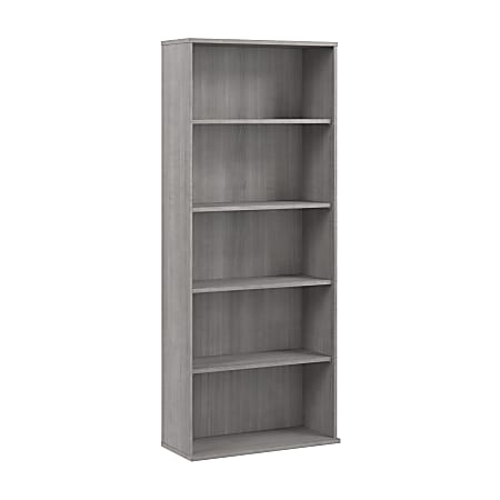 Bush Business Furniture Hustle Tall 5-Shelf Bookcase, Platinum Gray, Standard Delivery