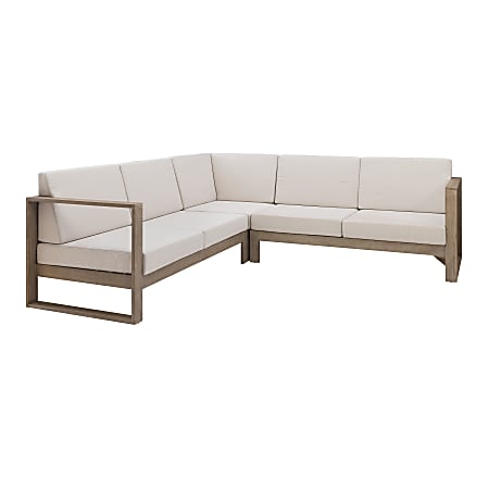 Linon Boleyn Outdoor Sectional Sofa, 33”H x 90-2/5”W