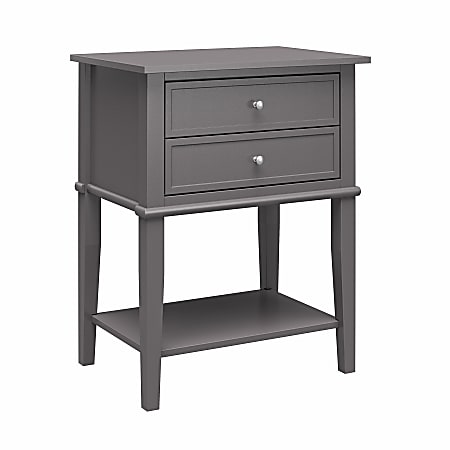 Ameriwood Home Franklin Accent Table With 2 Drawers, 28"H x 22"W x 15-9/16"D, Graphite