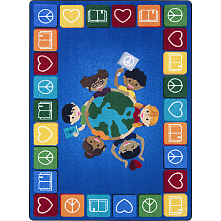 Joy Carpets Kids' Essentials Rectangle Area Rug, 7-2/3' x 10-3/4', Peaceful Readers