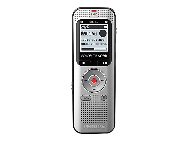 Philips Voice Tracer DVT2000 - Voice recorder - 4 GB - black, metal aluminum light silver front