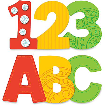 Carson Dellosa Education Boho EZ Letters Set - Fun Theme/Subject - 52x Letter, 10x Number, 14x Punctuation Marks Shape - 0