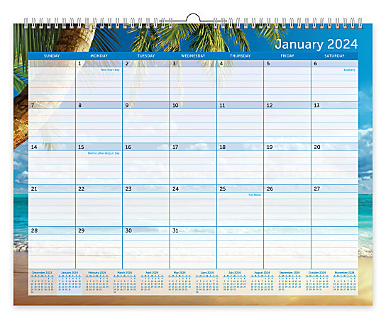 2024 Office Depot® Brand Monthly Wall Calendar, 12&quot;