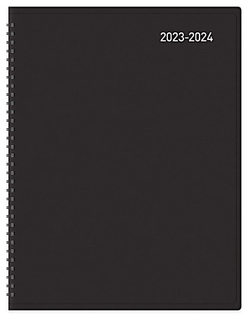 2023-2024 Office Depot® Brand 14-Month Weekly/Monthly Academic Planner, Horizontal Format, 8" x 11", 30% Recycled, Black, July 2023 to August 2024
