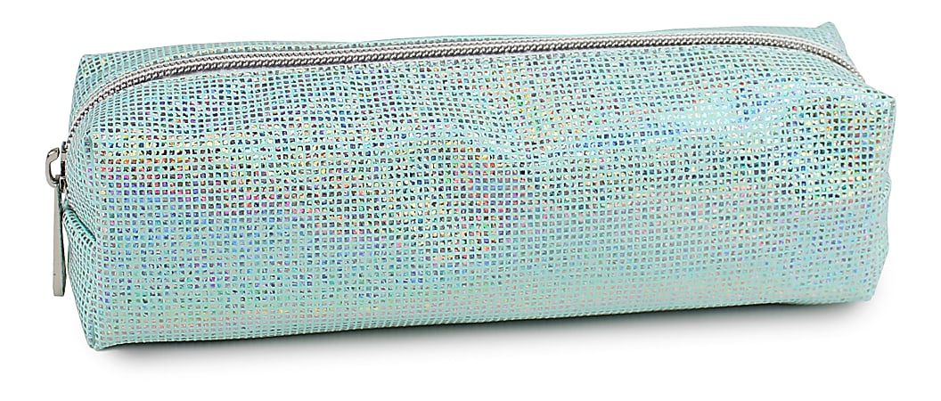 Office Depot® Brand Glitter Pencil Pouch, 2-2/5" x 8-7/10", Mint Glitter