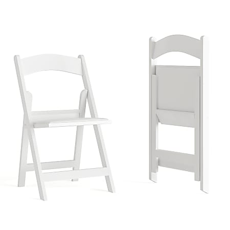 Flash Furniture Hercules 1000-lb Weight Capacity Folding Event Chairs, White, Set Of 2 Chairs