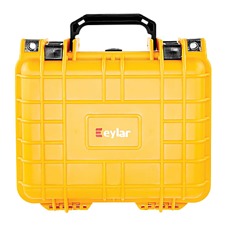 eylar Polypropylene SA00022 Small Waterproof And Shockproof Gear And Camera Hard Case With Foam Insert, 9-11/16”H x 10-5/8”W x 4-7/8”D, Yellow