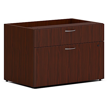 HON Mod Low Personal Credenza | 2 Drawers | 30"W | Traditional Mahogany Finish - 30" x 20"21" - 2 x Storage, File Drawer(s) - Finish: Traditional Mahogany