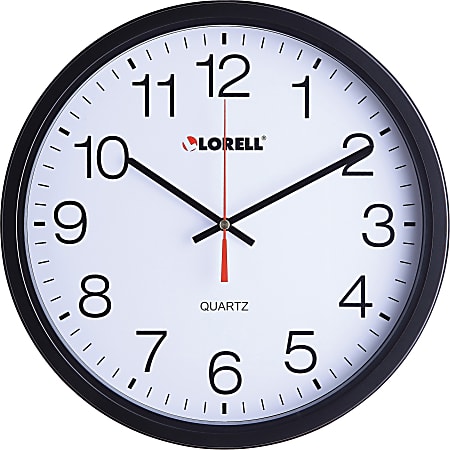 Lorell 12-1/2" Slimline Wall Clock - Analog -