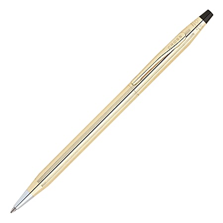 Cross® Classic® Century® 10-Karat Gold-Filled Ballpoint Pen, Medium Point, 1.0 mm, Gold Barrel, Black Ink