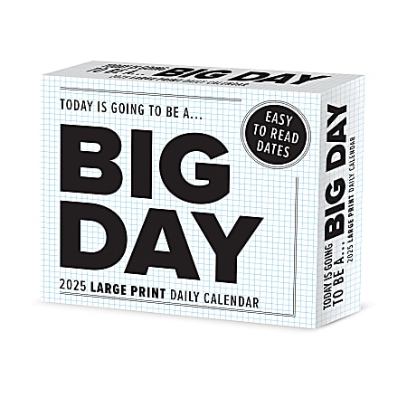 2025 Willow Creek Press Daily Desk Box Calendar, Traditional, 5-1/2” x 6-1/4", Big Day, January To December, 40676