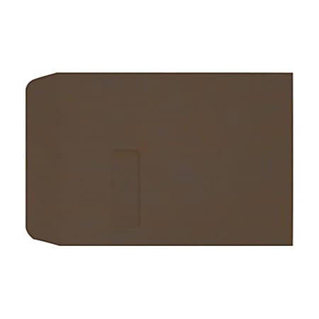 LUX #9 1/2 Open-End Window Envelopes, Top Left Window, Gummed Seal, Chocolate, Pack Of 1,000