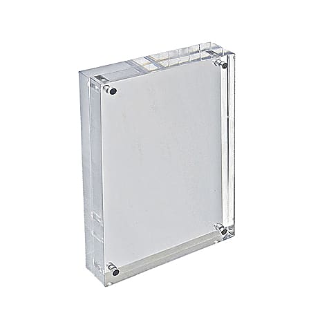 Azar Displays Acrylic Vertical/Horizontal Block Frame, 8 1/2" x 5 1/2", Clear