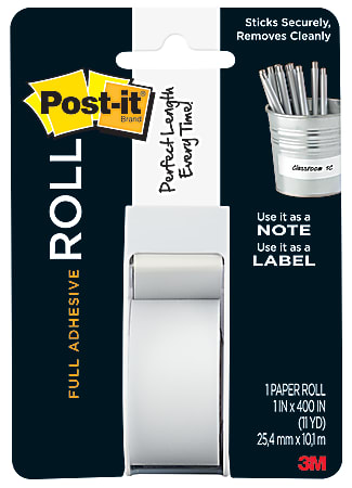 Post-it® Notes Full Adhesive Roll, 1" x 400", White
