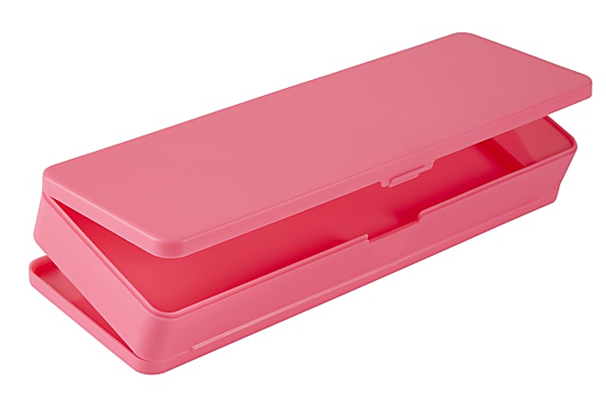 Office Depot® Brand 2-Compartment Pencil Box, 2-7/8" x 8-1/2", Pink