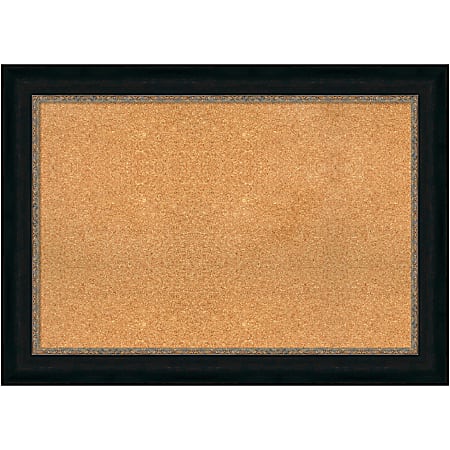 Amanti Art Non-Magnetic Cork Bulletin Board, 43" x 31", Natural, Paragon Bronze Plastic Frame