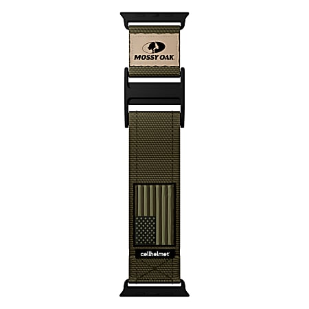 Mossy Oak® by cellhelmet® Premium Regular Nylon Band for Apple Watch® 44/45/46/49 mm, Olive Drab Green, WB-005