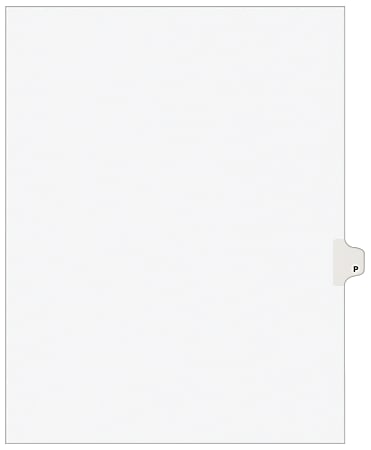 Avery® Individual Legal Dividers Avery® Style, Side Tab P, Letter Size, White, Pack Of 25