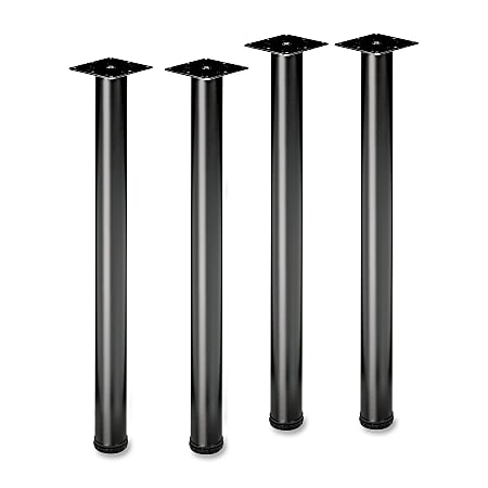 basyx by HON® 4-Post Legs For Multipurpose Table, 29 1/2"H x 2 3/8"D, Black