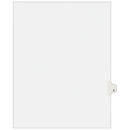 Avery® Individual Legal Dividers Avery® Style, Side Tab S, Letter Size, White, Pack Of 25