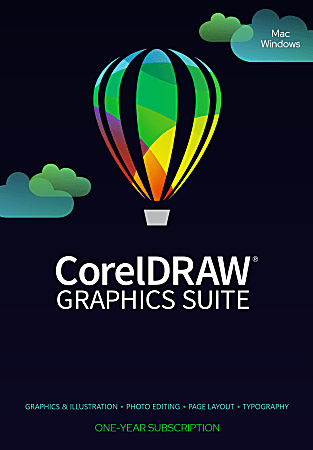 CorelDRAW® Graphics Suite, 1-Year Subscription, For Windows®/Mac,