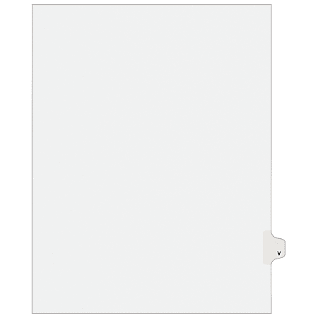 Avery® Avery-Style 30% Recycled Collated Legal Index Exhibit Dividers, 8 1/2" x 11", White Dividers/White Tabs, V, Pack Of 25