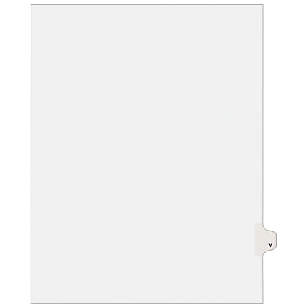 Avery® Avery-Style 30% Recycled Collated Legal Index Exhibit Dividers, 8 1/2" x 11", White Dividers/White Tabs, V, Pack Of 25