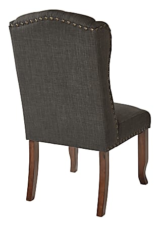 Ave Six Jessica Tufted Wing Chair CharcoalCoffee Office Depot