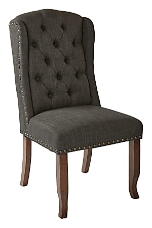 Dark grey tufted dining new arrivals chairs