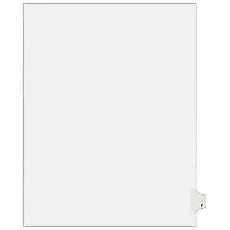 Avery® Avery-Style 30% Recycled Collated Legal Index Exhibit Dividers, 8 1/2" x 11", White Dividers/White Tabs, Y, Pack Of 25