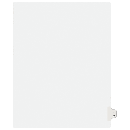 Avery® Avery-Style 30% Recycled Collated Legal Index Exhibit Dividers, 8 1/2" x 11", White Dividers/White Tabs, Y, Pack Of 25