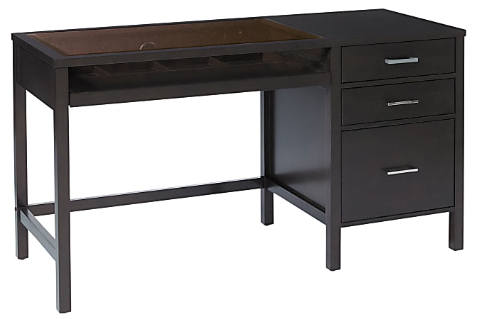 Realspace® Coronado Pedestal 56"W Writing Desk, Espresso