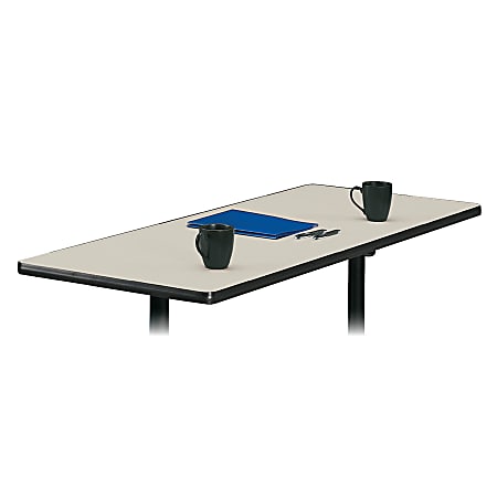 basyx by HON® Rectangular Table Top Without Grommets, Light Gray