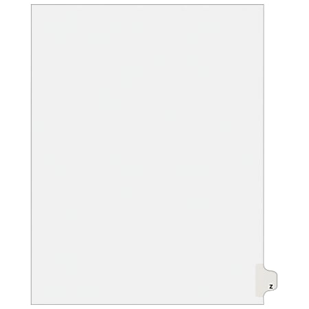 Avery® Avery-Style 30% Recycled Collated Legal Index Exhibit Dividers, 8 1/2" x 11", White Dividers/White Tabs, Z, Pack Of 25