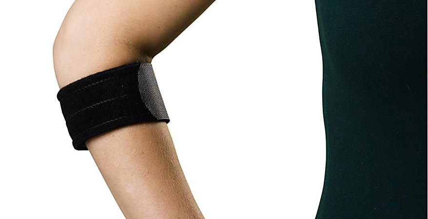Medline Tennis Elbow Compression Support Strap, 21" x 2", Black