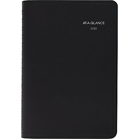 AT-A-GLANCE QuickNotes 2023 RY Daily Monthly Appointment Book Planner, Black, Small, 5" x 8"