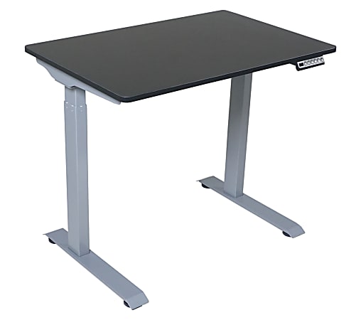 Victor Electric Standing Desk, 28-3/4"H x 36"W x 23-5/8"D, Black/Light Gray