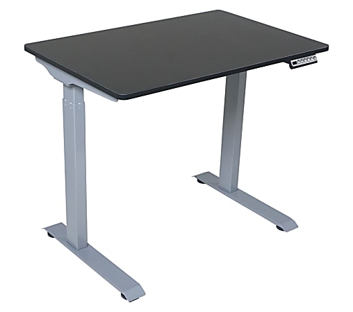 Victor Electric 36"W Standing Desk, Black/Light Gray