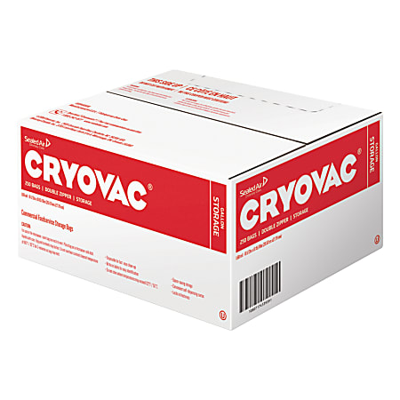 Diversey™ Cryovac® Dual-Zipper Storage Bags, 1 Gallon, Clear, Carton Of 250 Bags