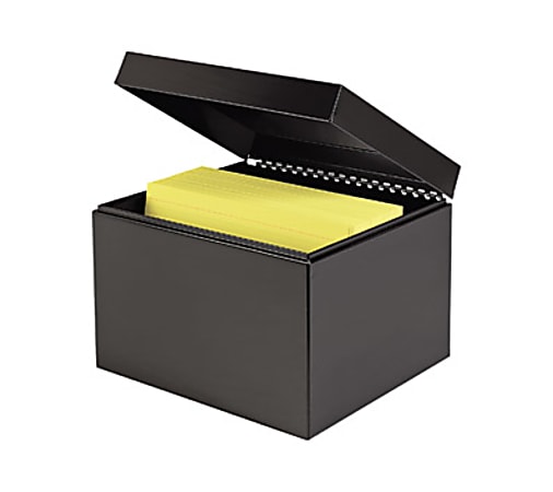 MMF Steel Card Files - External Dimensions: 9.5" Width x 8.5" Depth x 7" Height - Heavy Duty - Steel - Black - For Card - Recycled - 1 Each