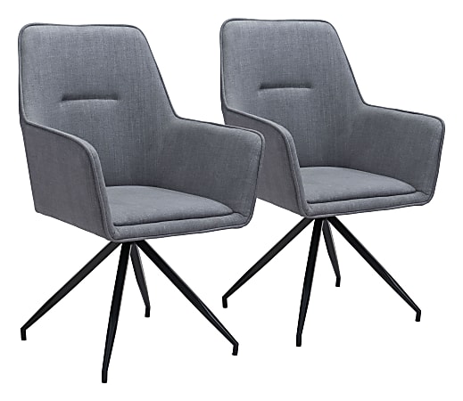 Zuo Modern Watkins Dining Chairs, Gray/Black, Set Of