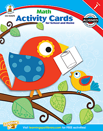Carson-Dellosa Math Activity Cards for School and Home Workbook, Grade 1